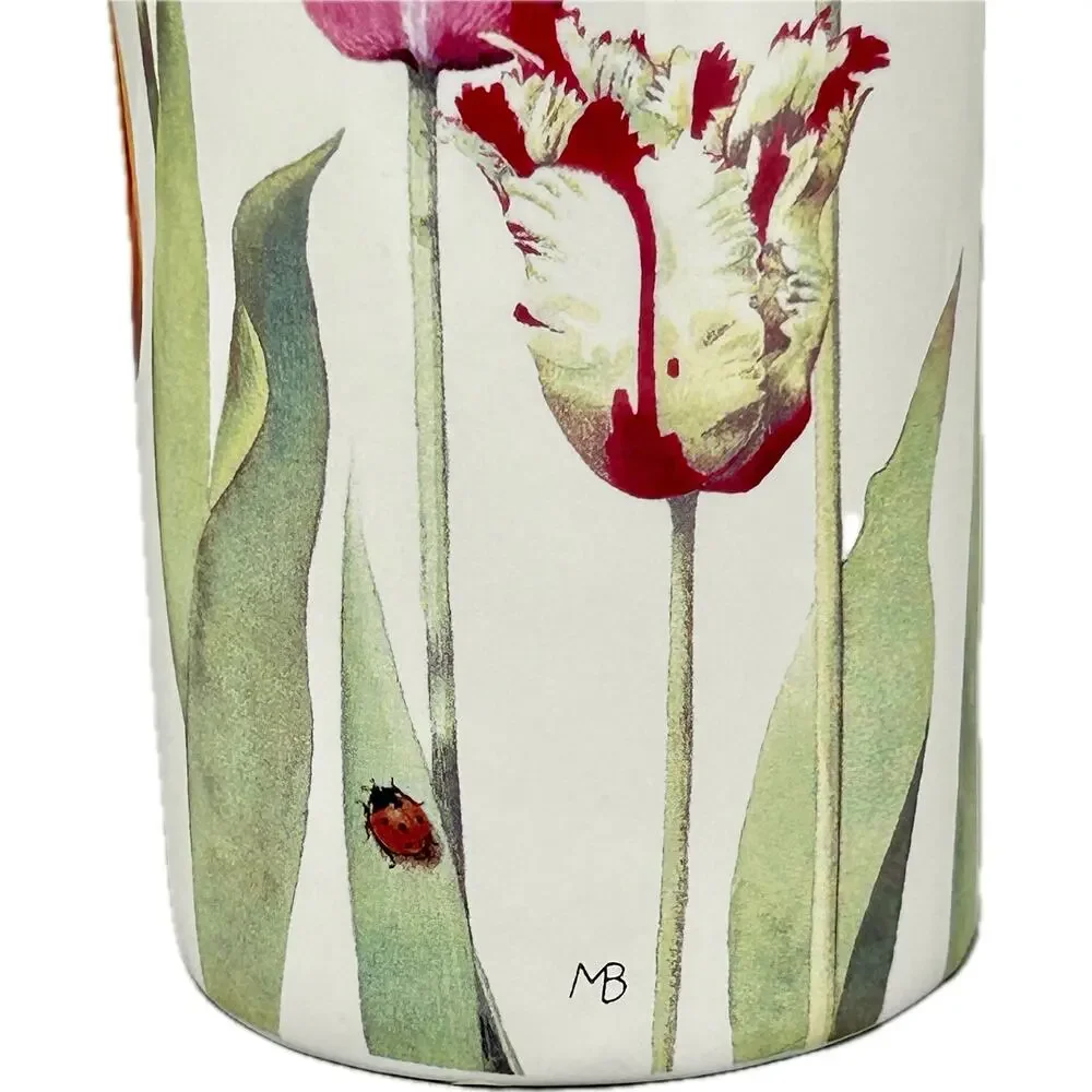 Hallmark Marjolein Bastin Nature's Sketchbook Vase‎ Tulips Bees Ladybugs 8